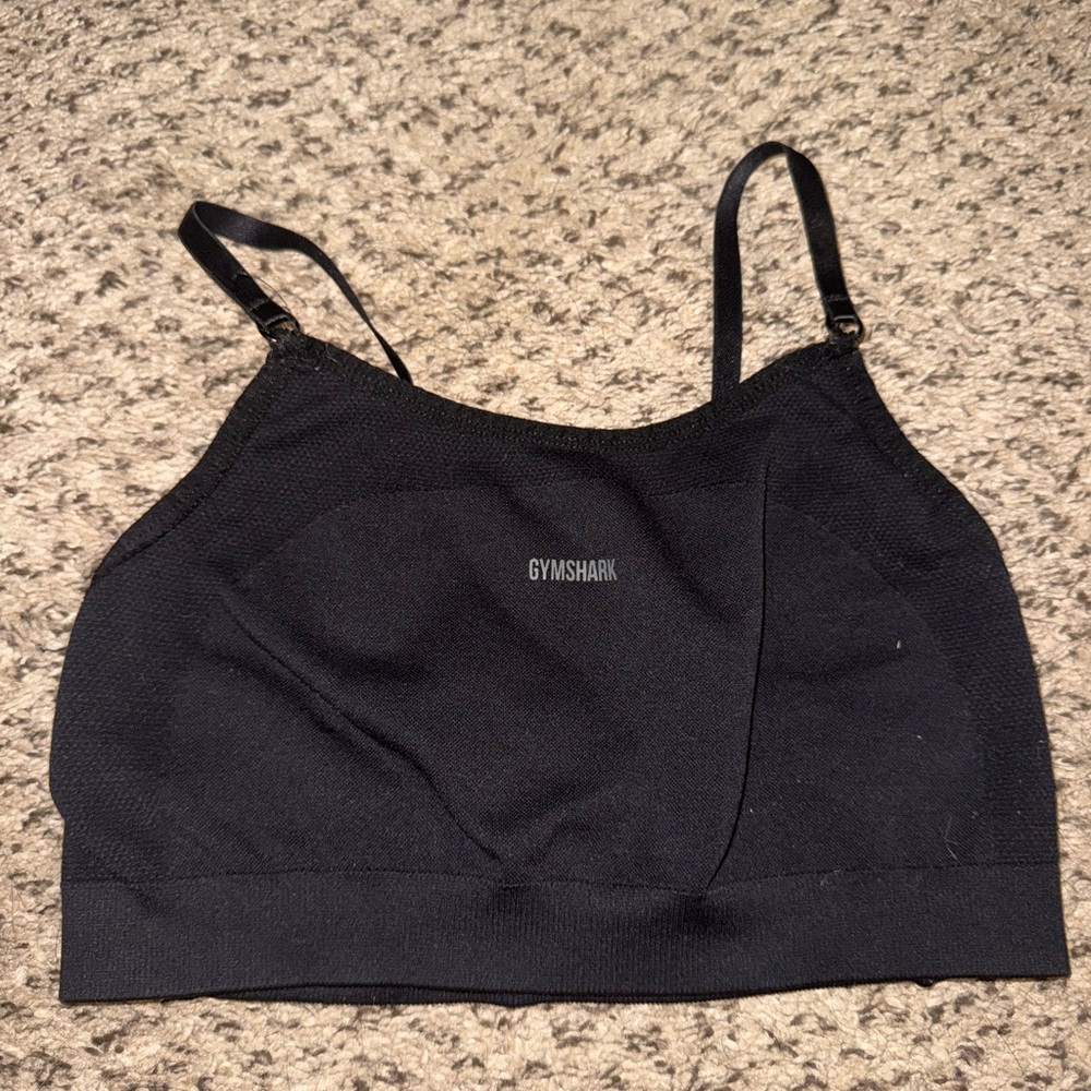 Gymshark Black Sports Bra with Adjustable Straps